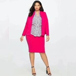 Eloquii XL Size 16 Plus Size Sleeveless V Neck Leopard Print Polka Dot Blouse